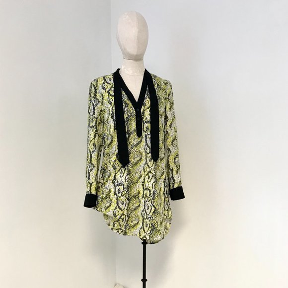 French Connection 4 Snakeskin Print Dress Yellow - Picture 6 of 14